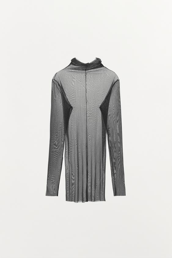 TOP IZ 100% SVILE Z VISOKIM OVRATNIKOM - Siva de Zara - Slika 0