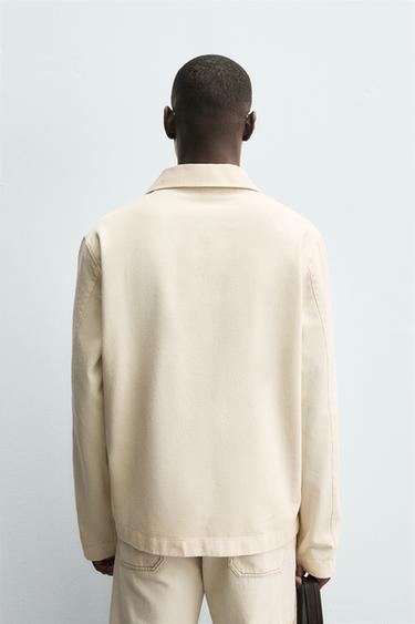 WASHED TEXTURED OVERSHIRT - Ecru by Zara - Image 2