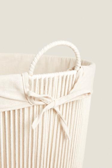 COTTON LAUNDRY BASKET - Ecru by Zara - Image 3