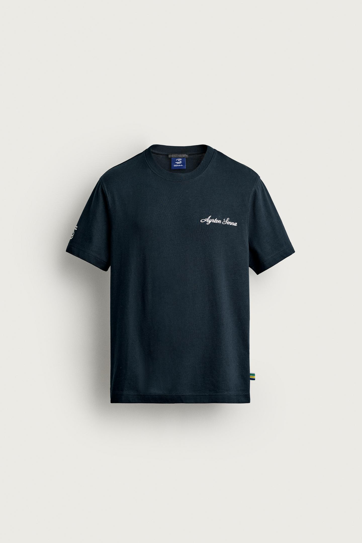 Мужская футболка Zara Ayrton Senna © Senna Brands Photographic Print, цвет: Тёмно-синий — фото 7