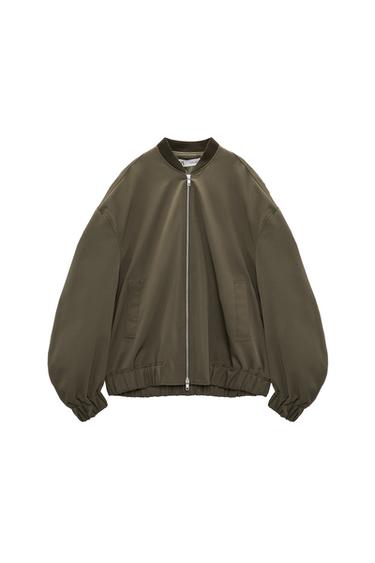 OVERSIZE WOOL BLEND BOMBER JACKET