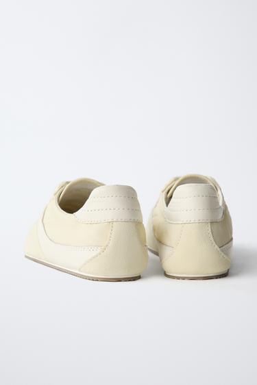 BASKETS AVEC CUIR - Jaune de Zara - Image 5