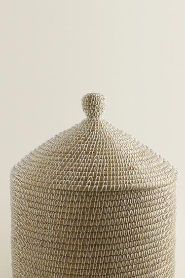 ROUND BASKET WITH LID - Light beige by Zara - Image 2
