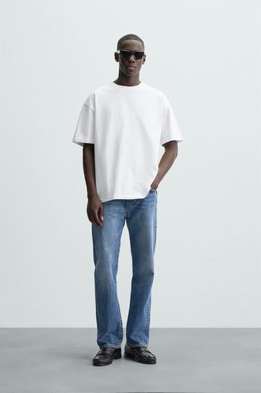Zara BASIC HEAVYWEIGHT REGULAR FIT T-SHIRT - White - Image 0