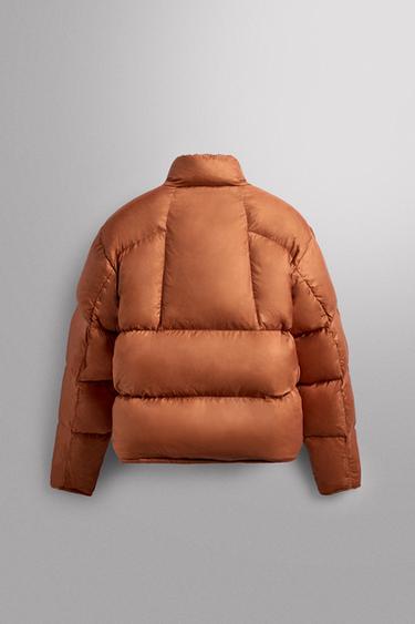 100% FEATHER DOWN PUFFER JACKET - Dark orange by Zara - Image 1