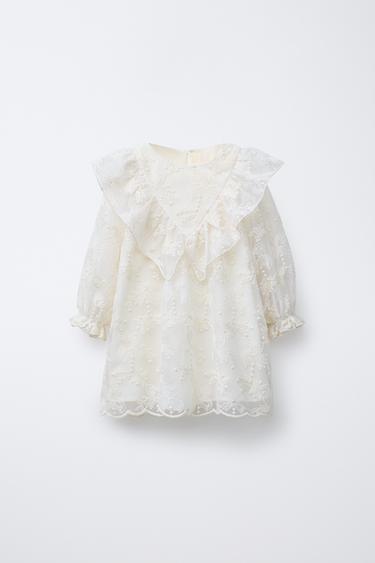 VESTIDO BORDADOS - Crudo de Zara
