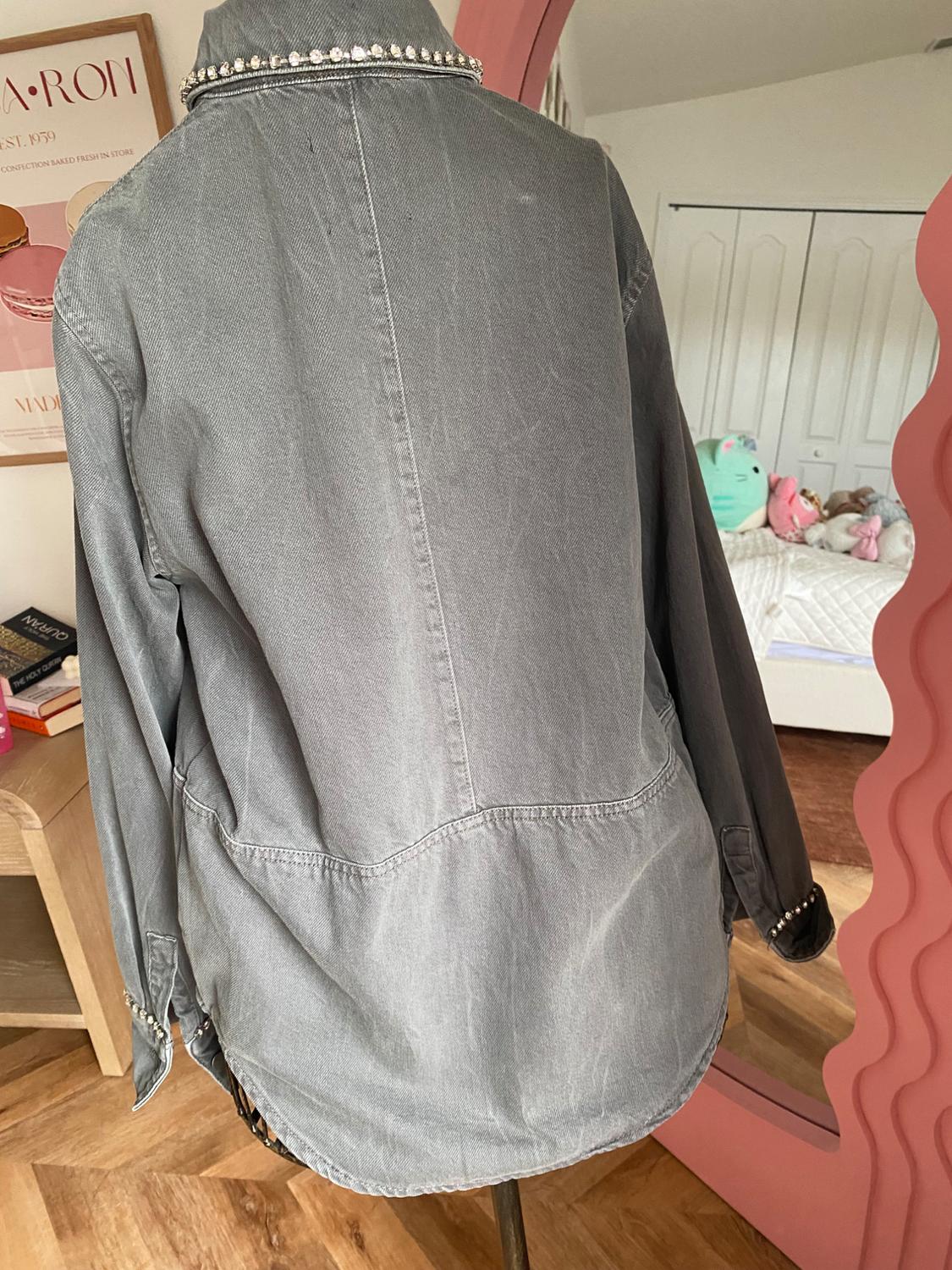 EMBROIDERED POCKET OVERSHIRT ZW COLLECTION - Image 3