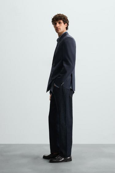 BLAZER CROISÉE AVEC LAINE - Bleu marine de Zara - Image 3