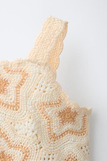 TOP EN CROCHET ÉTOILES - Beige clair de Zara - Image 2