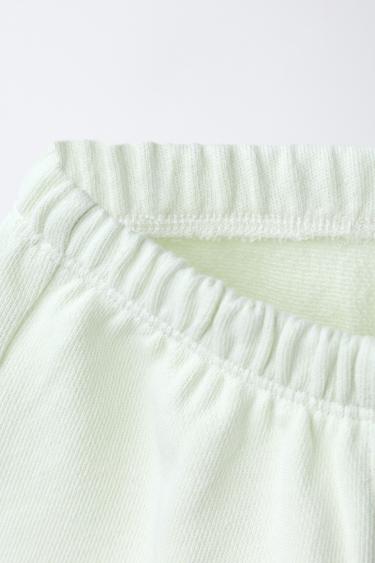 EMBROIDERED CHICK TERRY BERMUDA SHORTS - Light green by Zara - Image 2