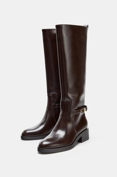 BOTTES D'ÉQUITATION À TALONS - Marron de Zara