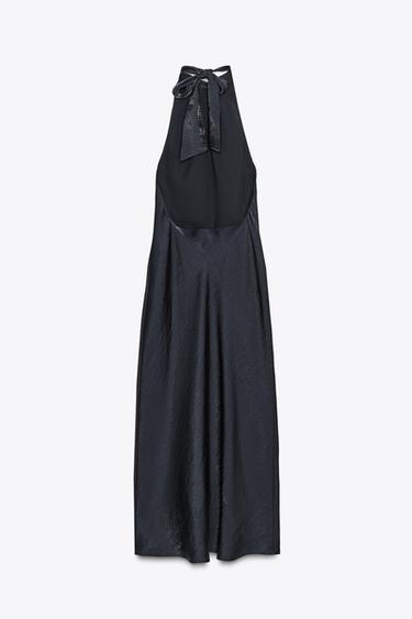 ROBE MIDI HALTER - Noir de Zara - Image 4