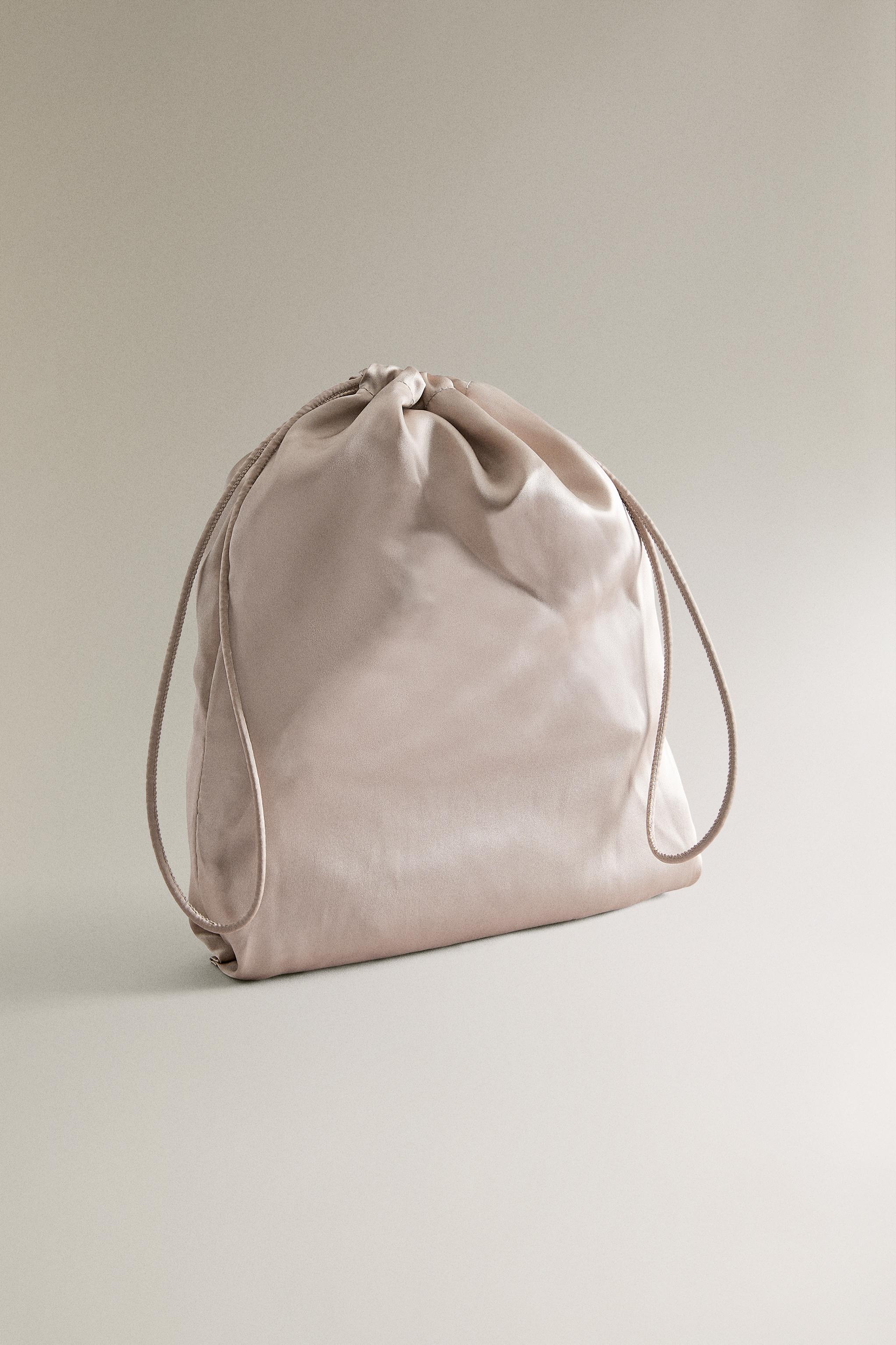 LARGE SILK BAG — Ecru White