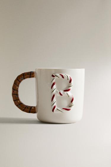 CHILDREN'S STONEWARE LETTER "B" CHRISTMAS MUG - متعدد الألوان الخاص بـ Zara