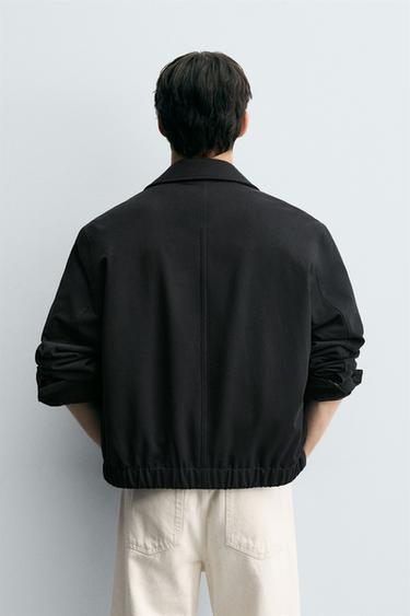 VESTE STRUCTURÉE EN TWILL - Bleu marine foncé de Zara - Image 2