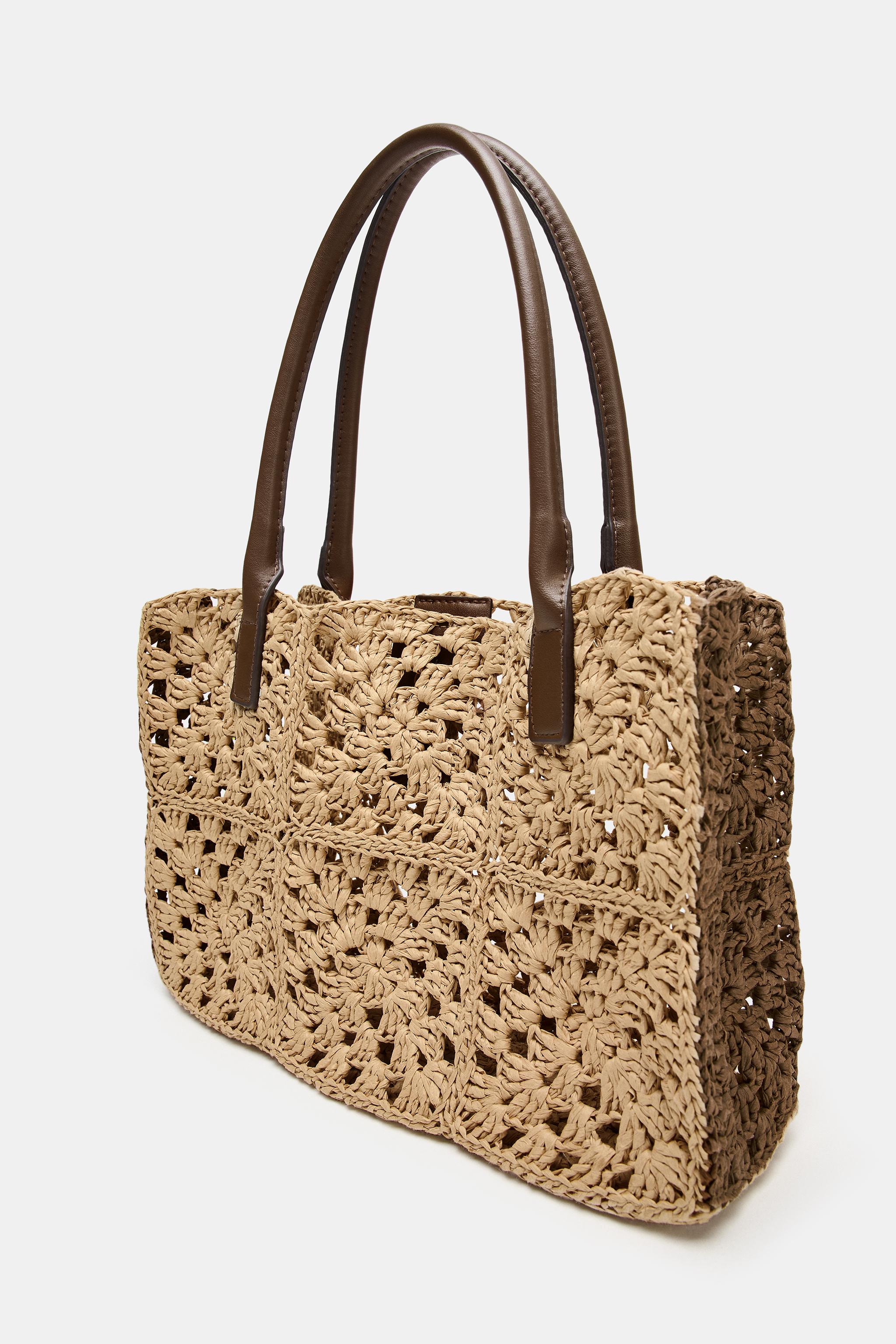 WOVEN EFFECT SHOPPER BAG
