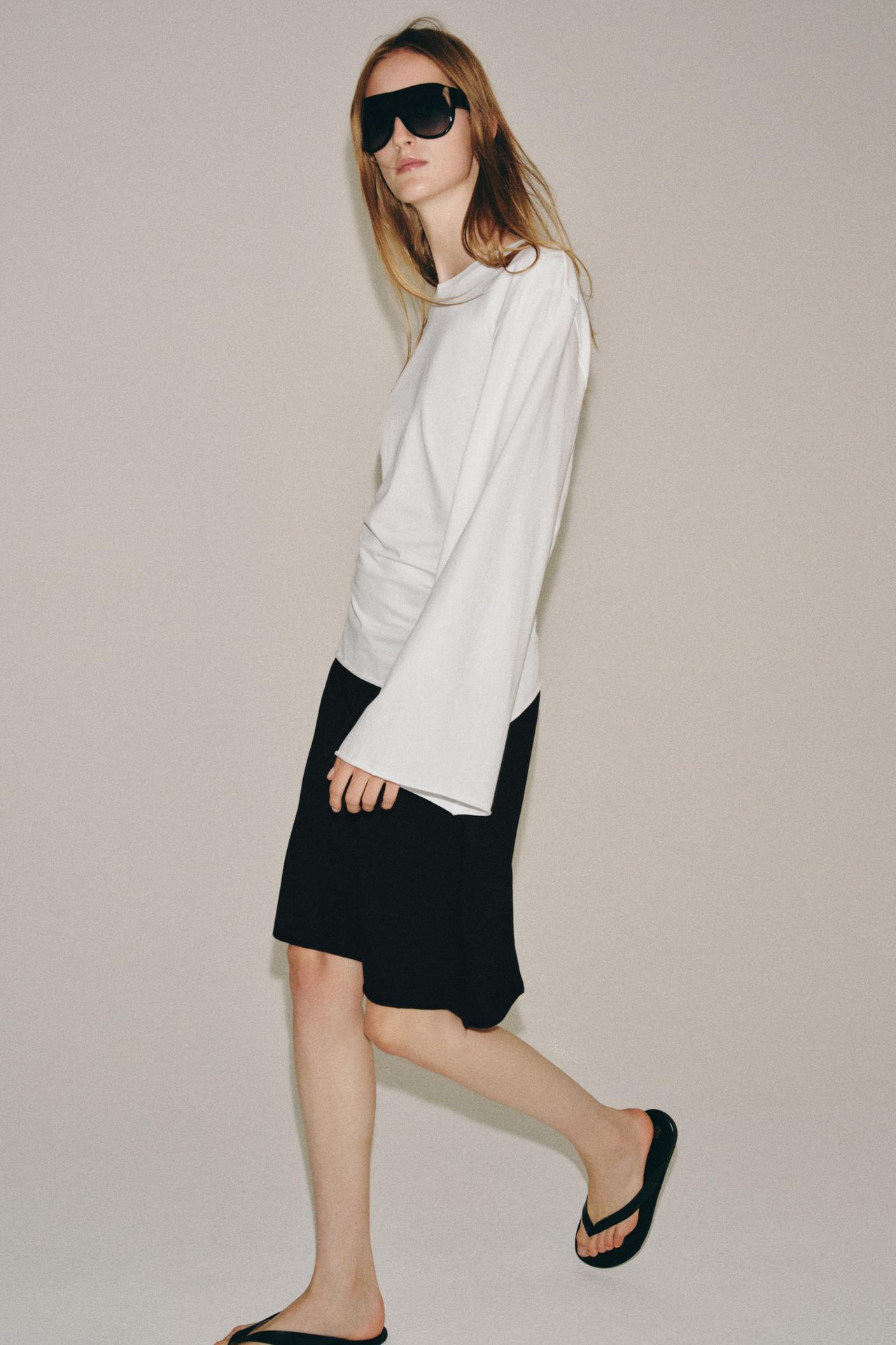 COTTON LONG SLEEVE T-SHIRT — White