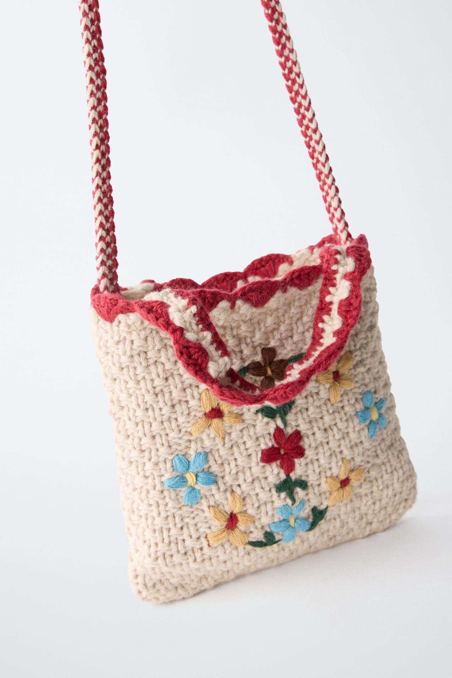 Детская сумка Zara Crochet Flower Crossbody, цвет: Молочный белый — фото 3
