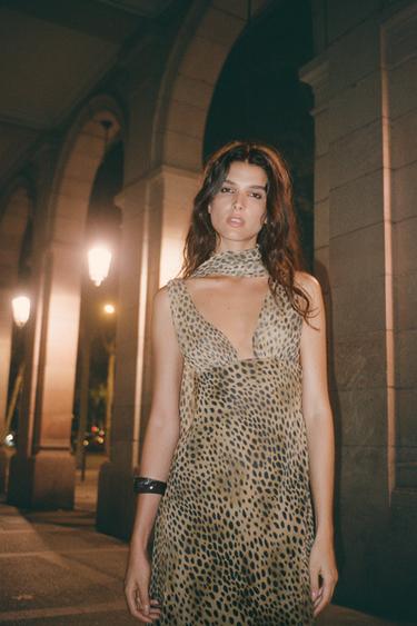ANIMAL PRINT FOULARD DRESS - Leopard by Zara