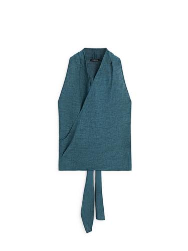 Top croisé avec nœud 100 % lin - 567 de Zara