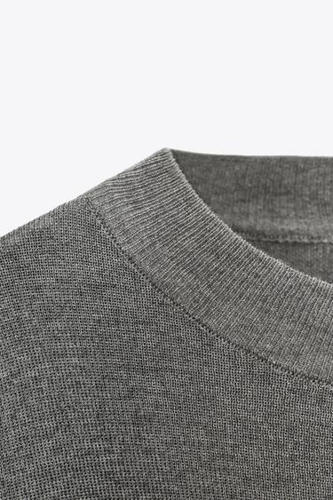 TOP OVERSIZE EN MAILLE UNIE - Gris chiné de Zara - Image 5