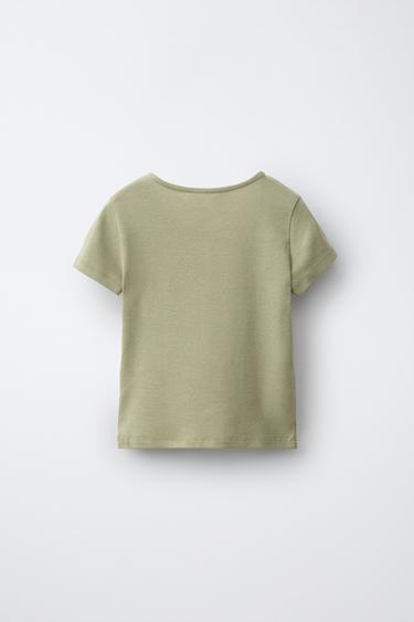 STUDDED STAR T-SHIRT — Khaki 2