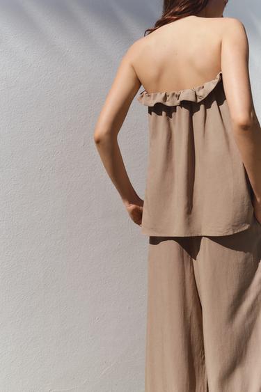 TOP BUSTIER - Marron clair de Zara - Image 4