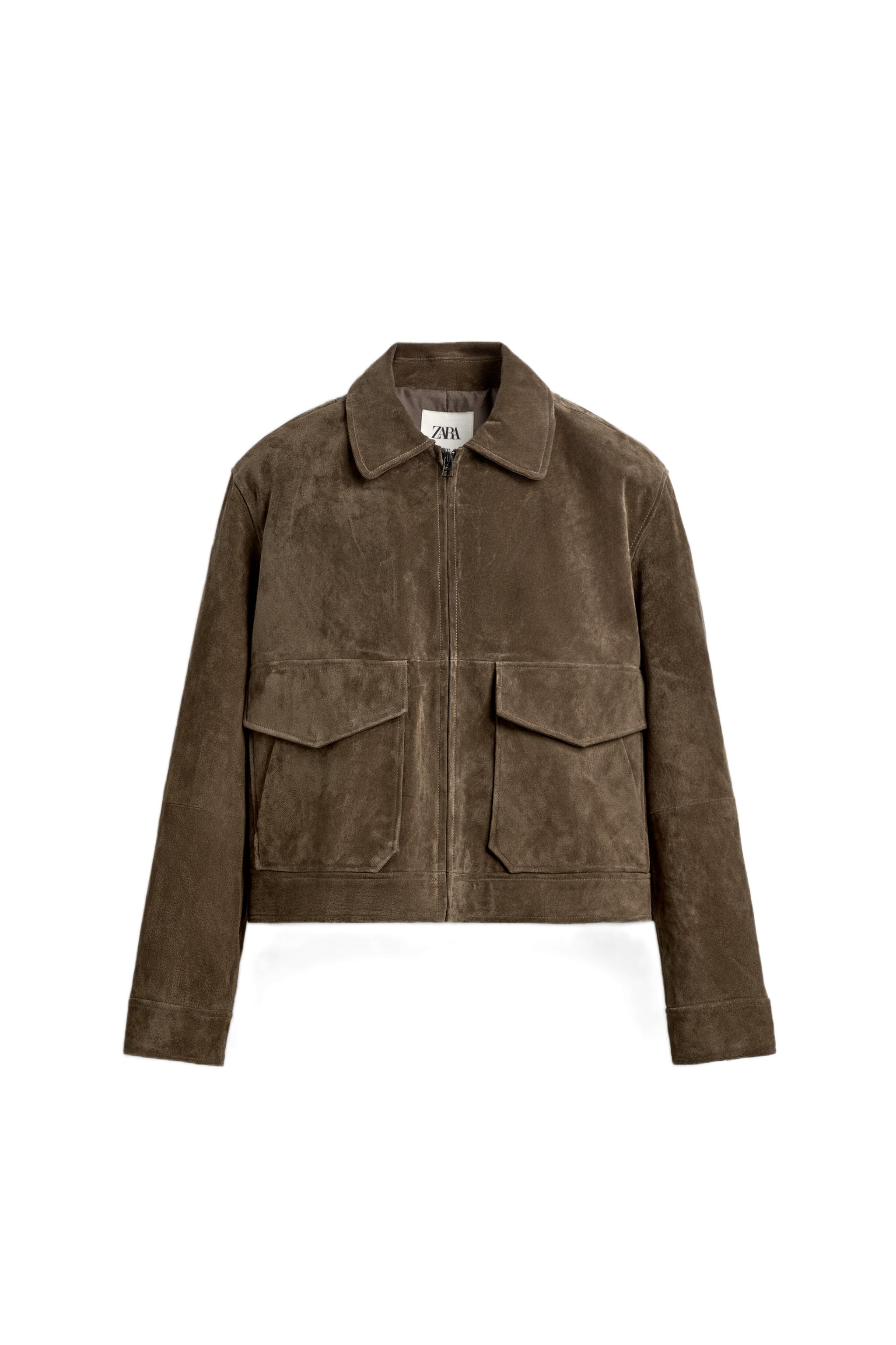 BOXY FIT LEATHER SUEDE JACKET