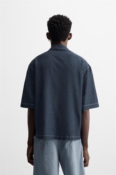 CHEMISE SURPIQÛRES CONTRASTE - Indigo de Zara - Image 2