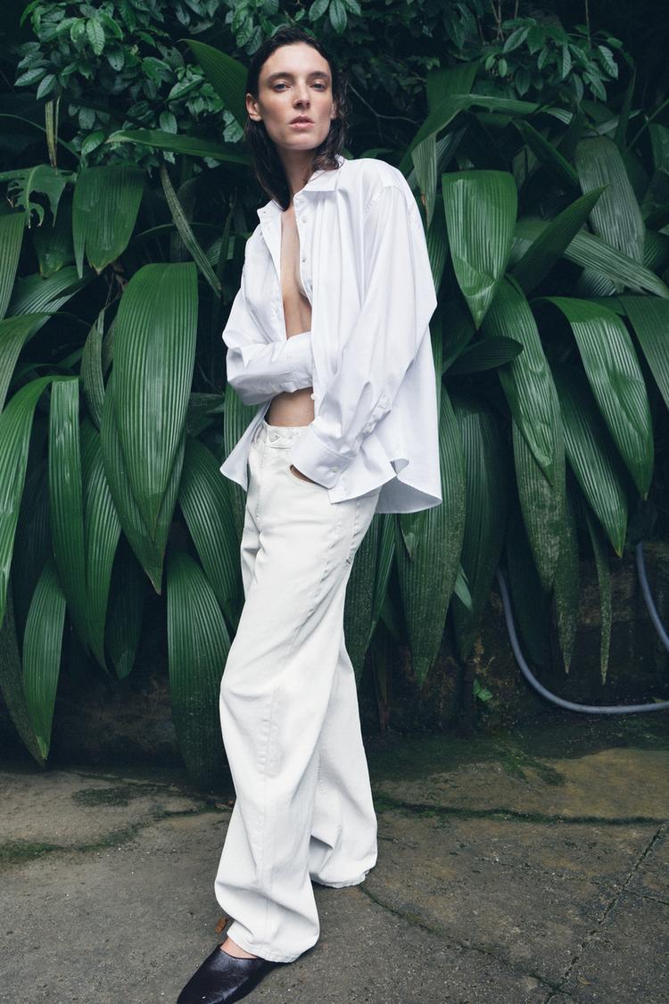 Camicie Bianche Zara Donna Poplin Camicia Bianca Oversize Zara