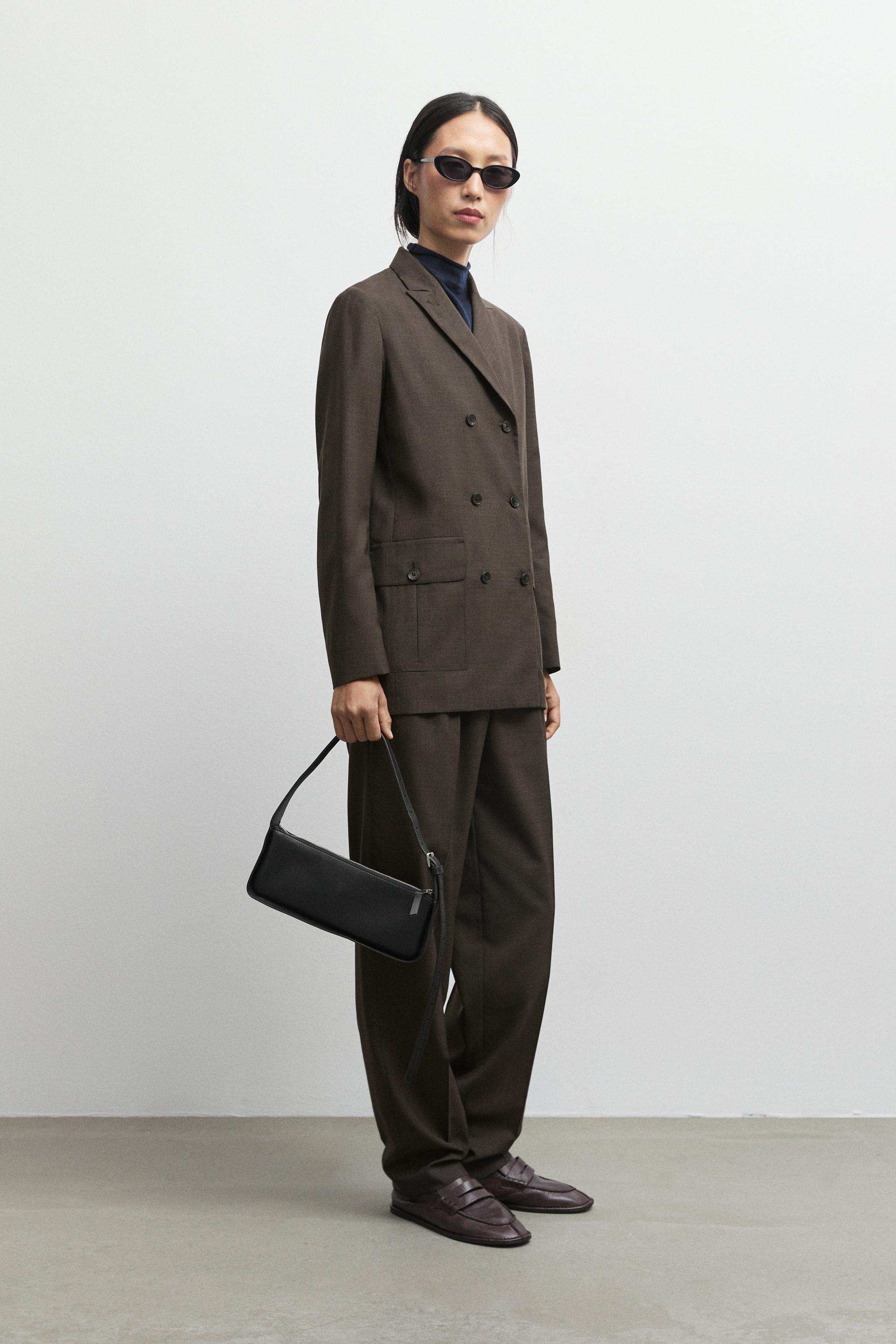 Double-breasted blazer with pocket detail