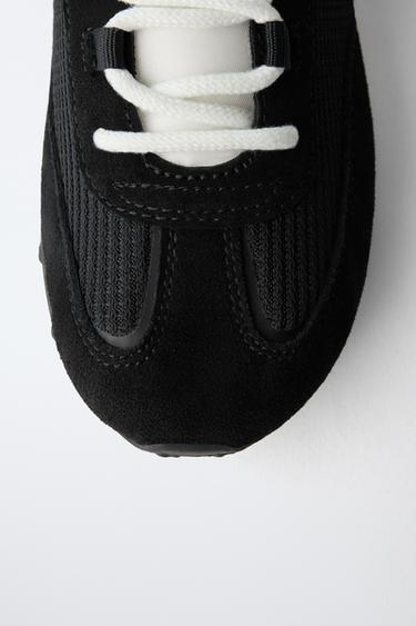 SPLIT SUEDE TRAINERS - Black by Zara - Image 3