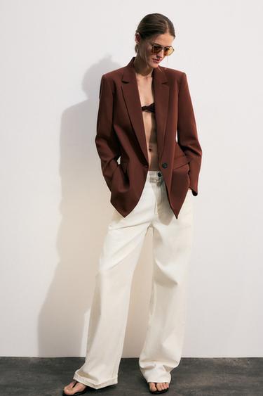 BLAZER BÁSICA BOTÓN - Marrón claro de Zara - Imagen 0