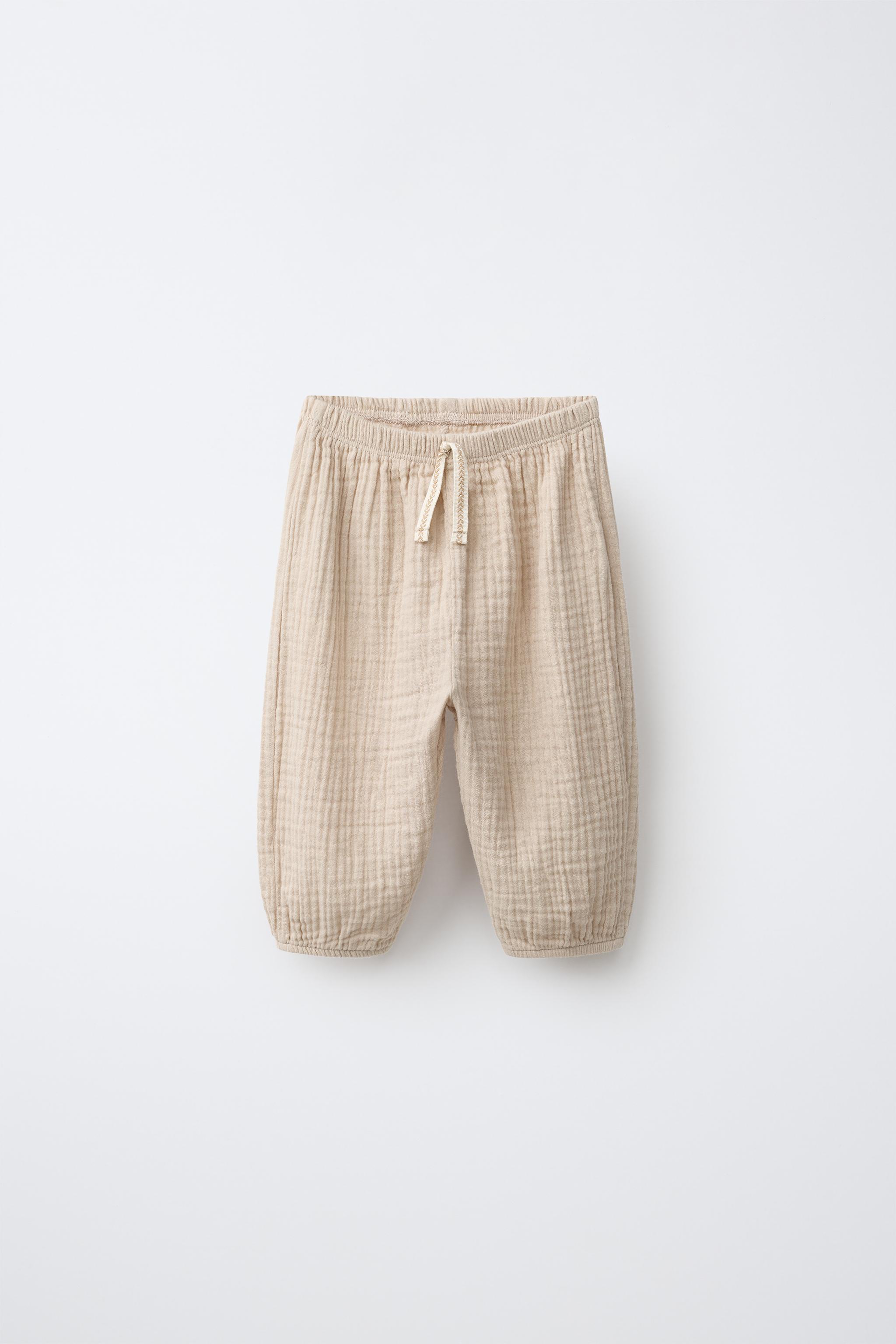 TEXTURED BALLOON PANTS — Stone