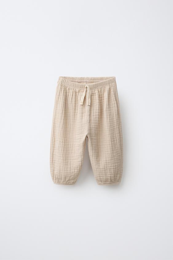 TEXTURED BALLOON TROUSERS - Stone by Zara - Image 0