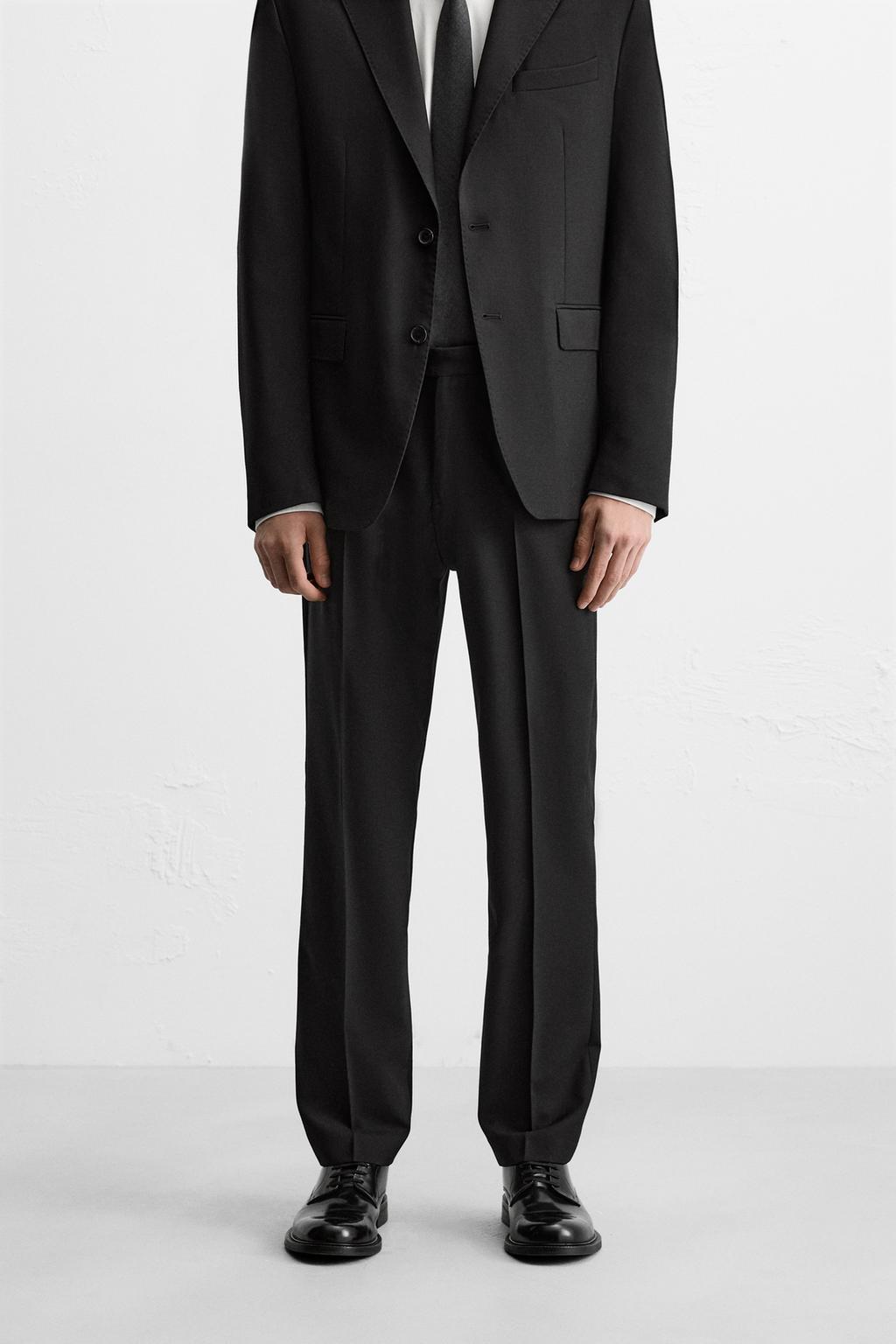 100% WOOL SUIT TROUSERS
