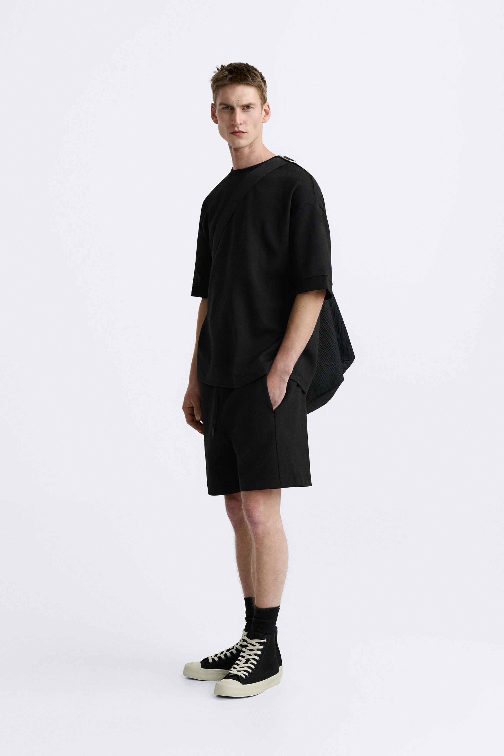 ZARA MAN LONG LENGTH ASYMMETRIC SWEATSHIRT M,L,XL BLACK REF.5372