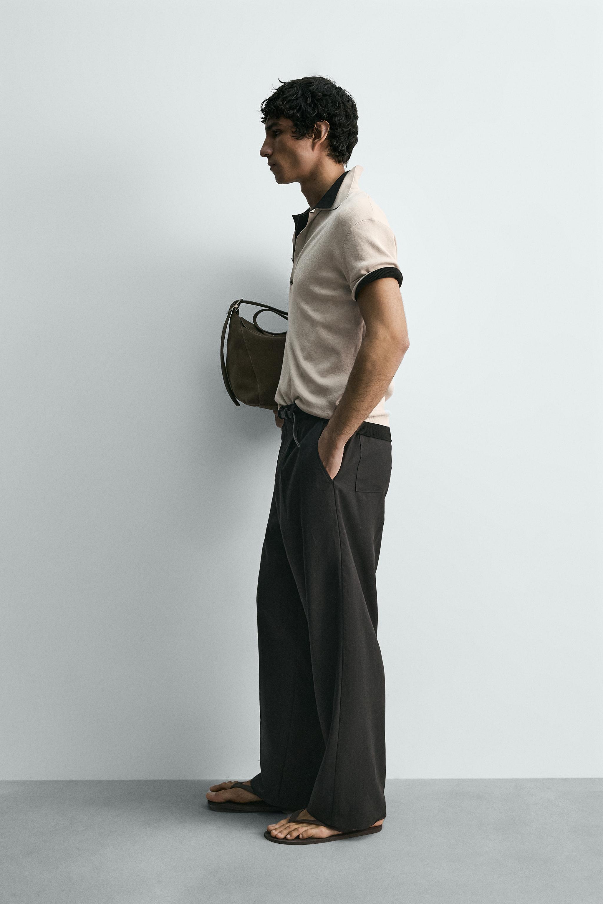 COTTON BLEND KNIT POLO SHIRT