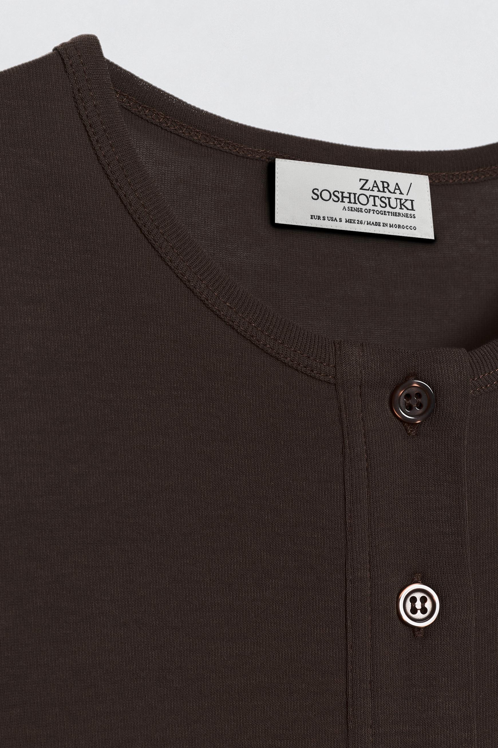 ヘンリーネックTシャツ SOSHIOTSUKI X ZARA - ブラウン | ZARA Japan