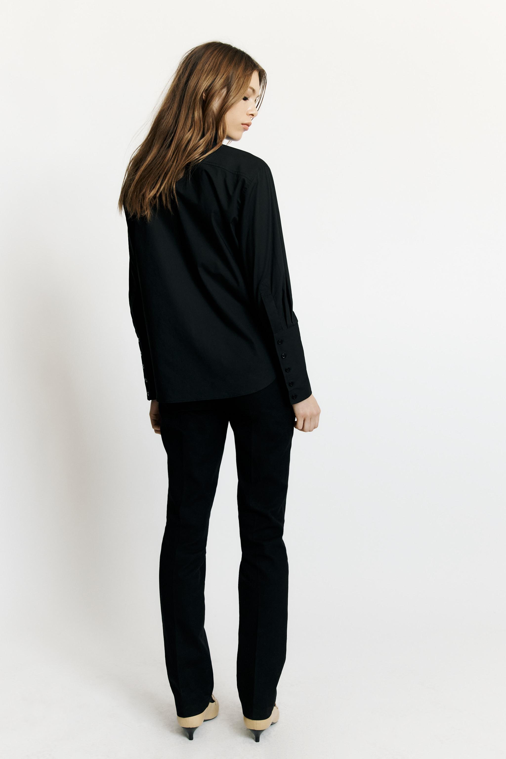 CHEMISE EN POPELINE À POIGNETS LARGES