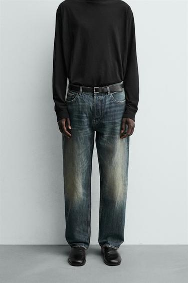 STRAIGHT-LEG JEANS - Mid-blue by Zara