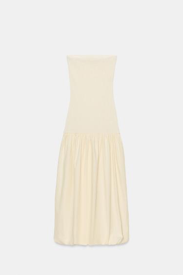 COMBINED BANDEAU DRESS - Ecru by Zara - Image 9