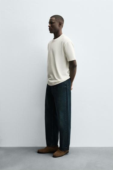 T-SHIRT SEERSUCKER CONFORT - Écru de Zara - Image 3
