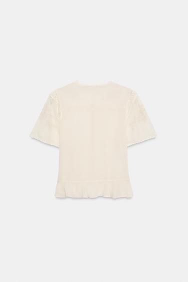 TOP CAPE BRODÉE - Beige de Zara - Image 7