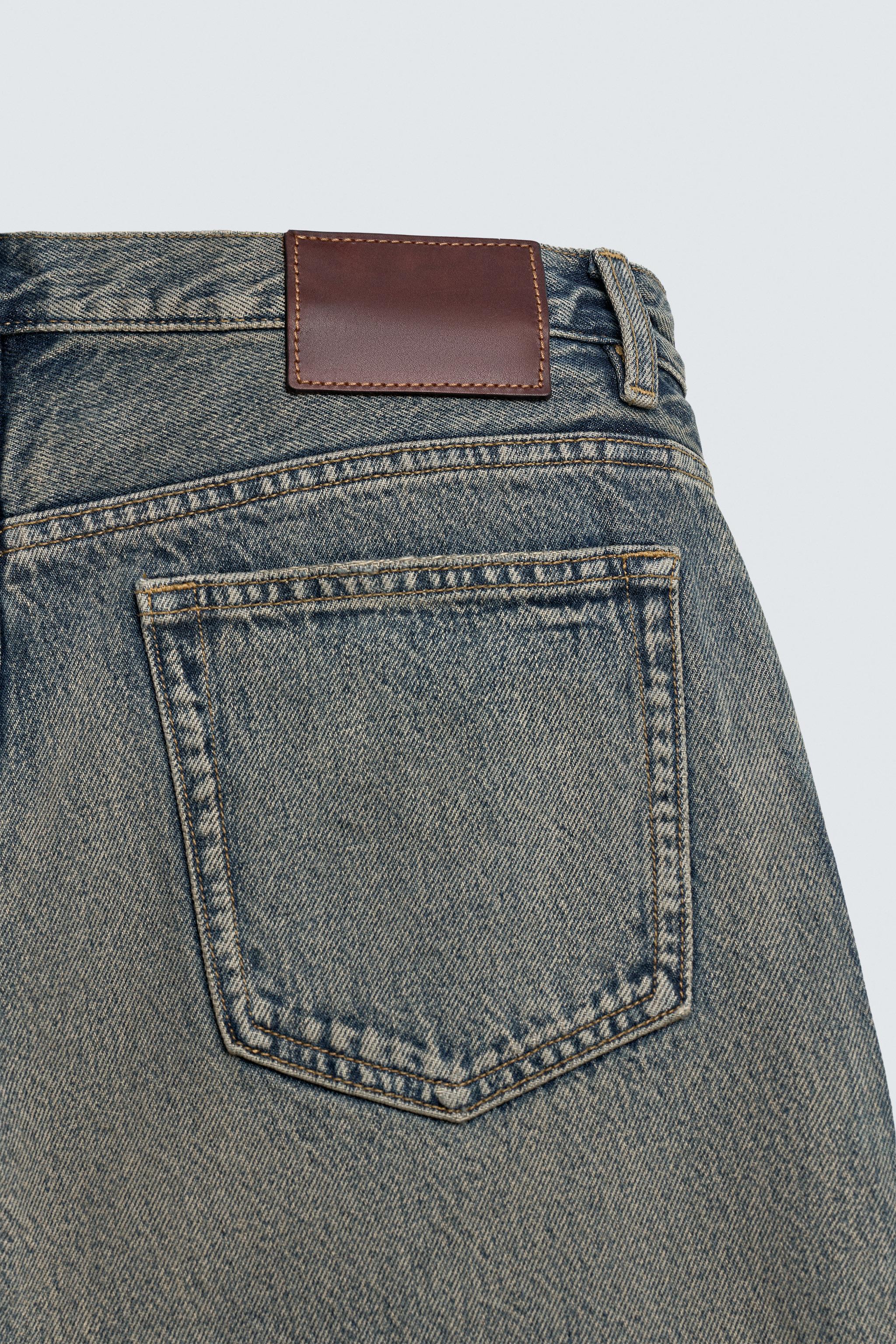 JEANS STRAIGHT FIT COSTURAS - Azul | ZARA Brasil