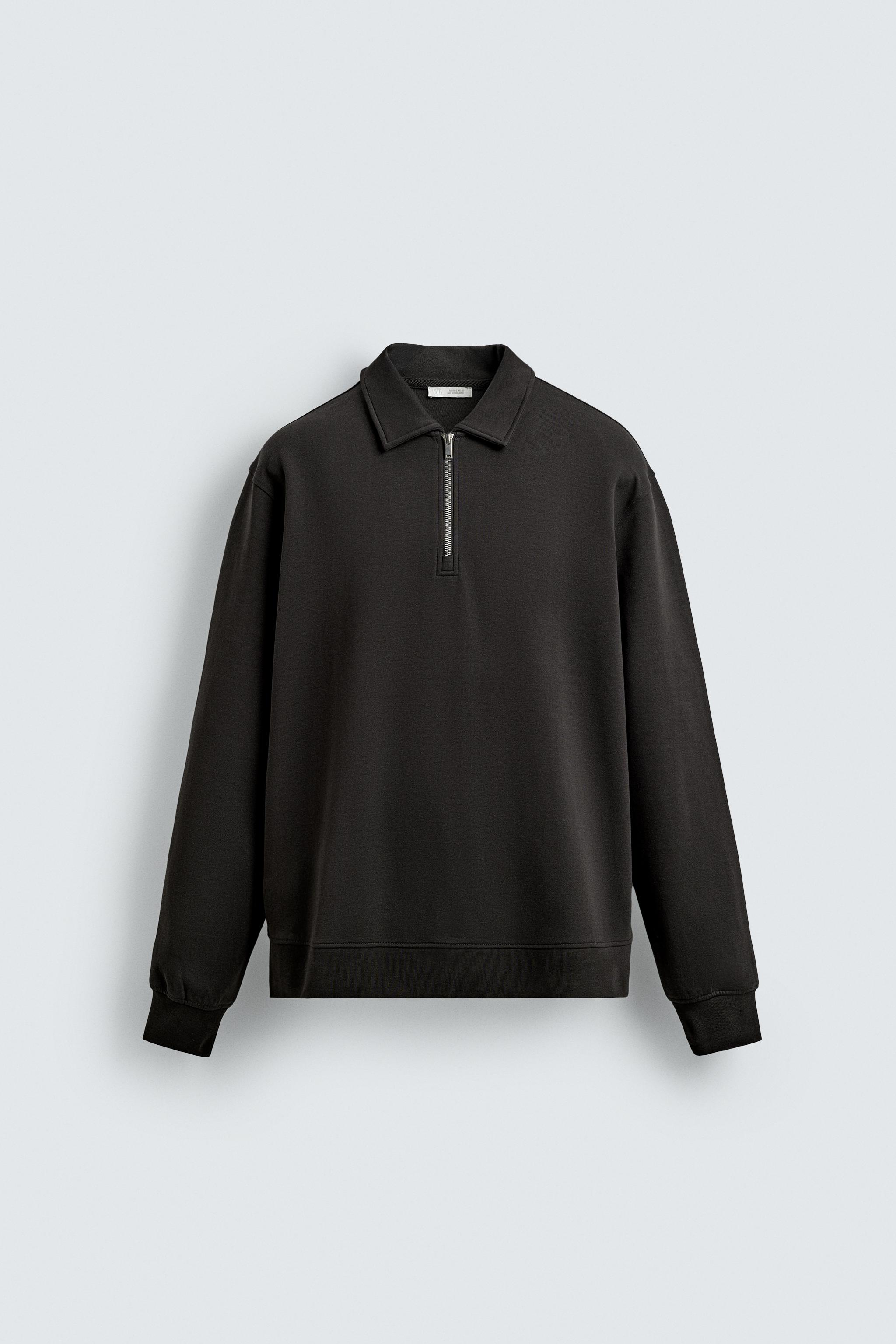 Zara INTERLOCK QUARTER ZIP POLO SHIRT - thumbnail 7 of 8