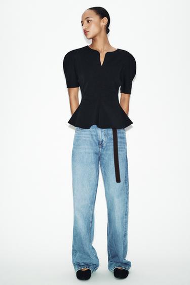 CAMISETA PEPLUM SOFT - Negro de Zara - Imagen 0
