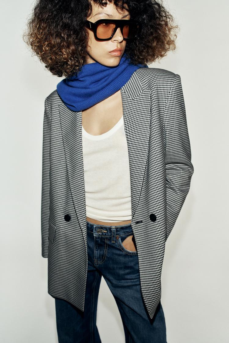 Blazer cruzado oversize de pata de gallo 3