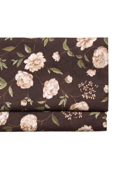 LENÇOL DE CIMA COM ESTAMPADO FLORAL - Marrom da Zara