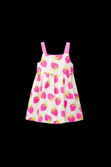 VESTIDO TEXTURA ESTAMPADO LAZO - Crudo de Zara - Imagen 0